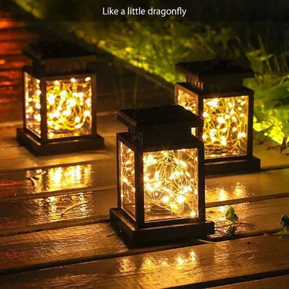 Lanterne Solaire à LED avec Lumières Filaires - Lampe de Jardin Décorative pour L' Extérieur et la Terrasse