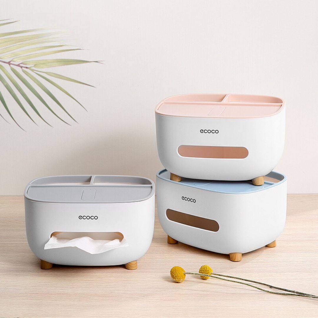 Boîte à Mouchoirs et Organiseur 4en1