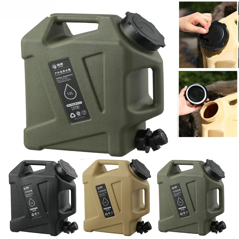 Réservoir D' Eau Portable de 12l avec Robinet de Vidange - Bidon Robuste pour L' Extérieur et le Camping