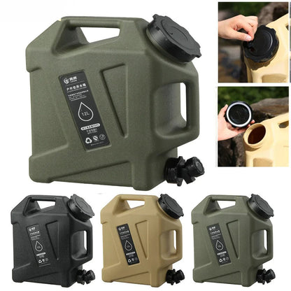 Réservoir D' Eau Portable de 12l avec Robinet de Vidange - Bidon Robuste pour L' Extérieur et le Camping