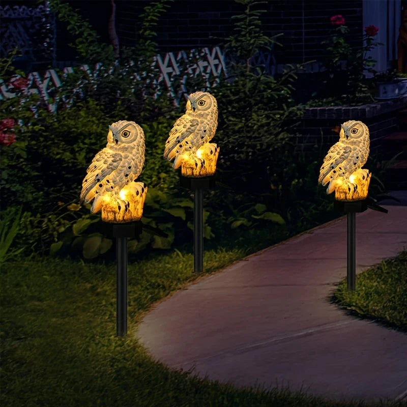 Lampe Solaire de Jardin Hibou - Lampe D' Extérieur à Led pour le Jardin , la Terrasse et le Balcon , Résistante aux Intempéries