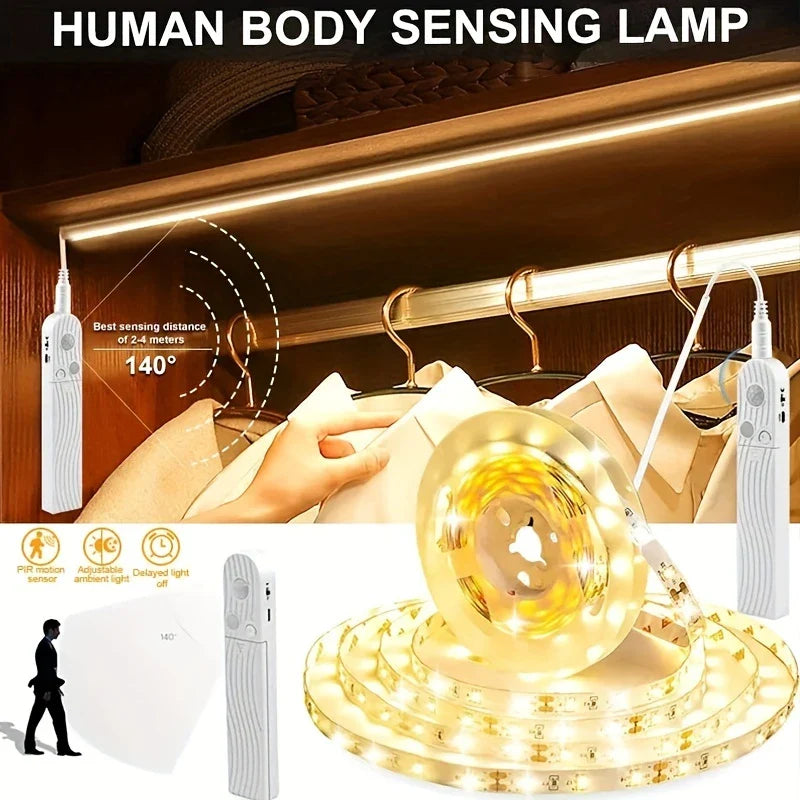 Bande Lumineuse LED avec Télécommande - 2 Mètres de Bande Flexible pour L' Éclairage Décoratif dans les Armoires et les Étagères