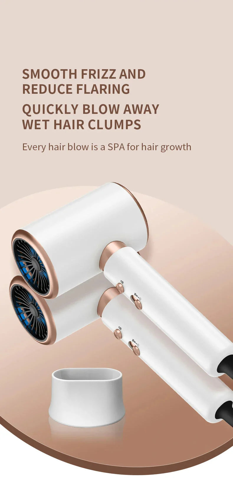 Sèche - Cheveux Haute Performance 2400w avec Fonction Air Froid et Air Chaud - Technologie Ionique