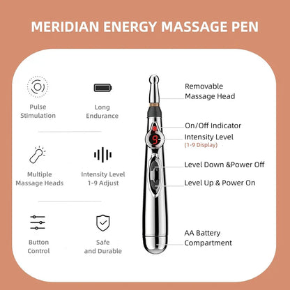 Pen D' Acupuncture Électronique | Appareil de Massage des Méridiens pour le Soulagement de la Douleur