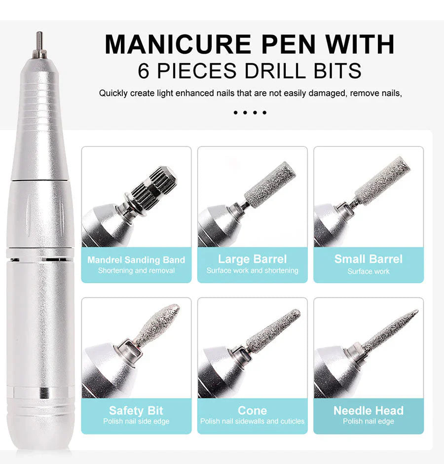 LimeàOngles Électrique Portable Haute Performance 45000rpm avec Batterie | Design Silencieux pour Manucure Professionnelle