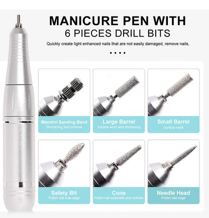 LimeàOngles Électrique Portable Haute Performance 45000rpm avec Batterie | Design Silencieux pour Manucure Professionnelle