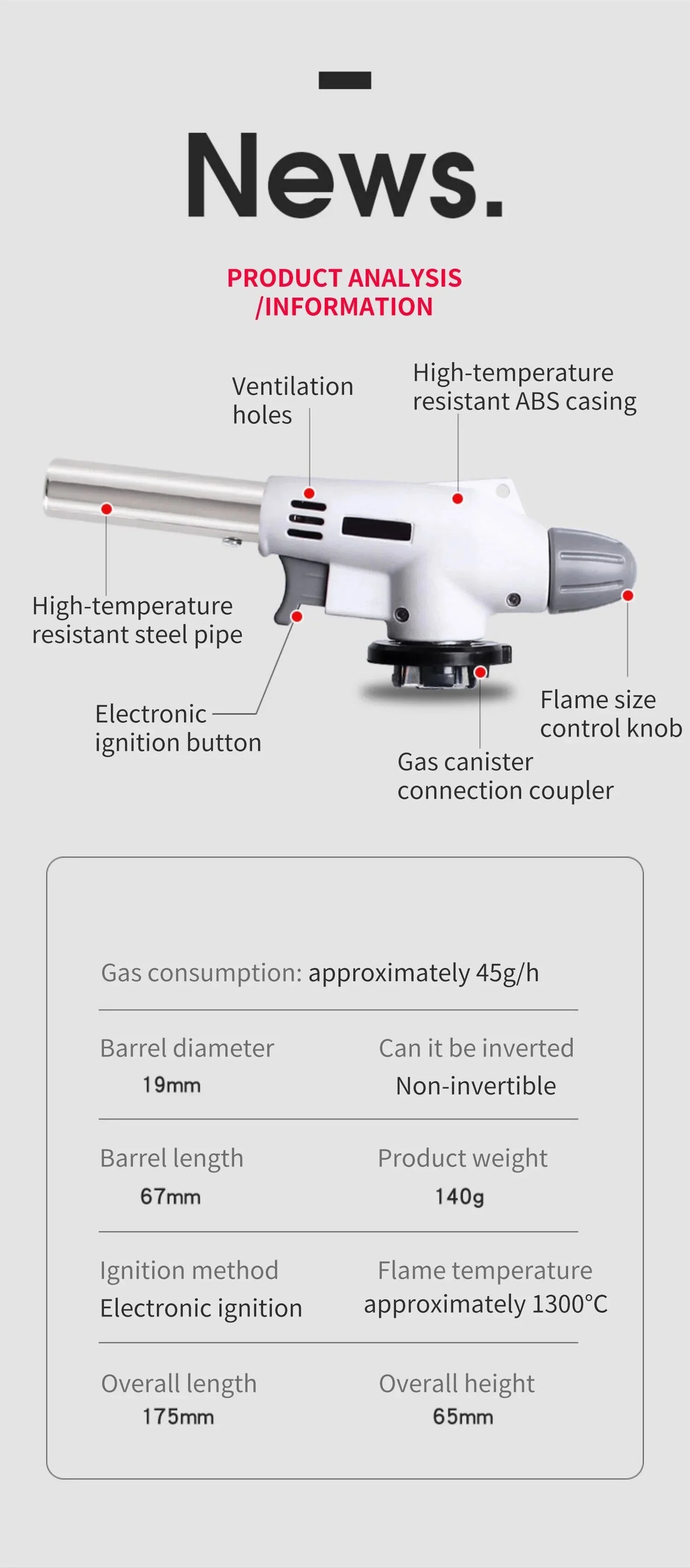 Brûleur à Gaz Butane Portable - Parfait pour le Bbq , le Camping et la Cuisine