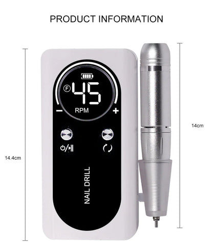 LimeàOngles Électrique Portable Haute Performance 45000rpm avec Batterie | Design Silencieux pour Manucure Professionnelle