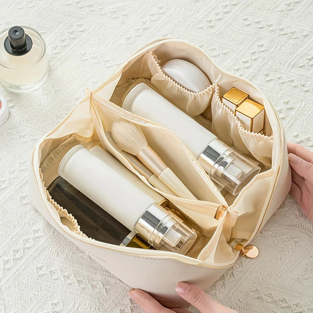 Organiseur de Maquillage Zippé Facile à Utiliser en Voyage - Pochette Cosmétique Élégante