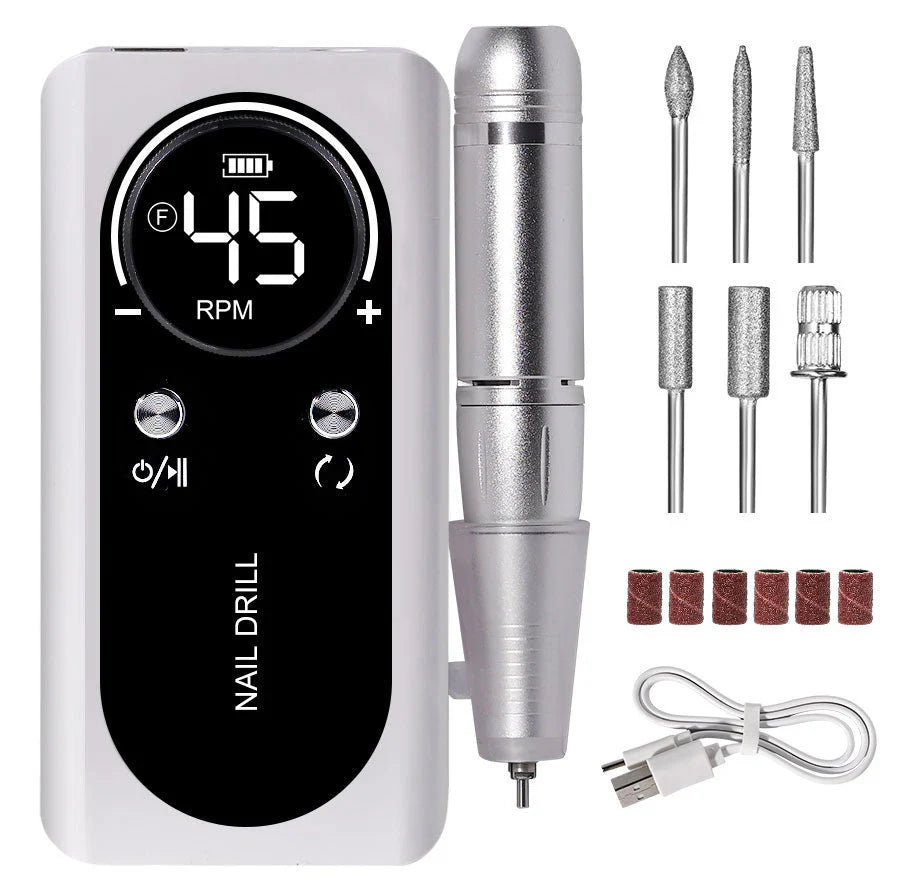 LimeàOngles Électrique Portable Haute Performance 45000rpm avec Batterie | Design Silencieux pour Manucure Professionnelle