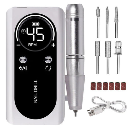 LimeàOngles Électrique Portable Haute Performance 45000rpm avec Batterie | Design Silencieux pour Manucure Professionnelle