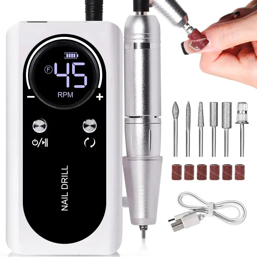 LimeàOngles Électrique Portable Haute Performance 45000rpm avec Batterie | Design Silencieux pour Manucure Professionnelle