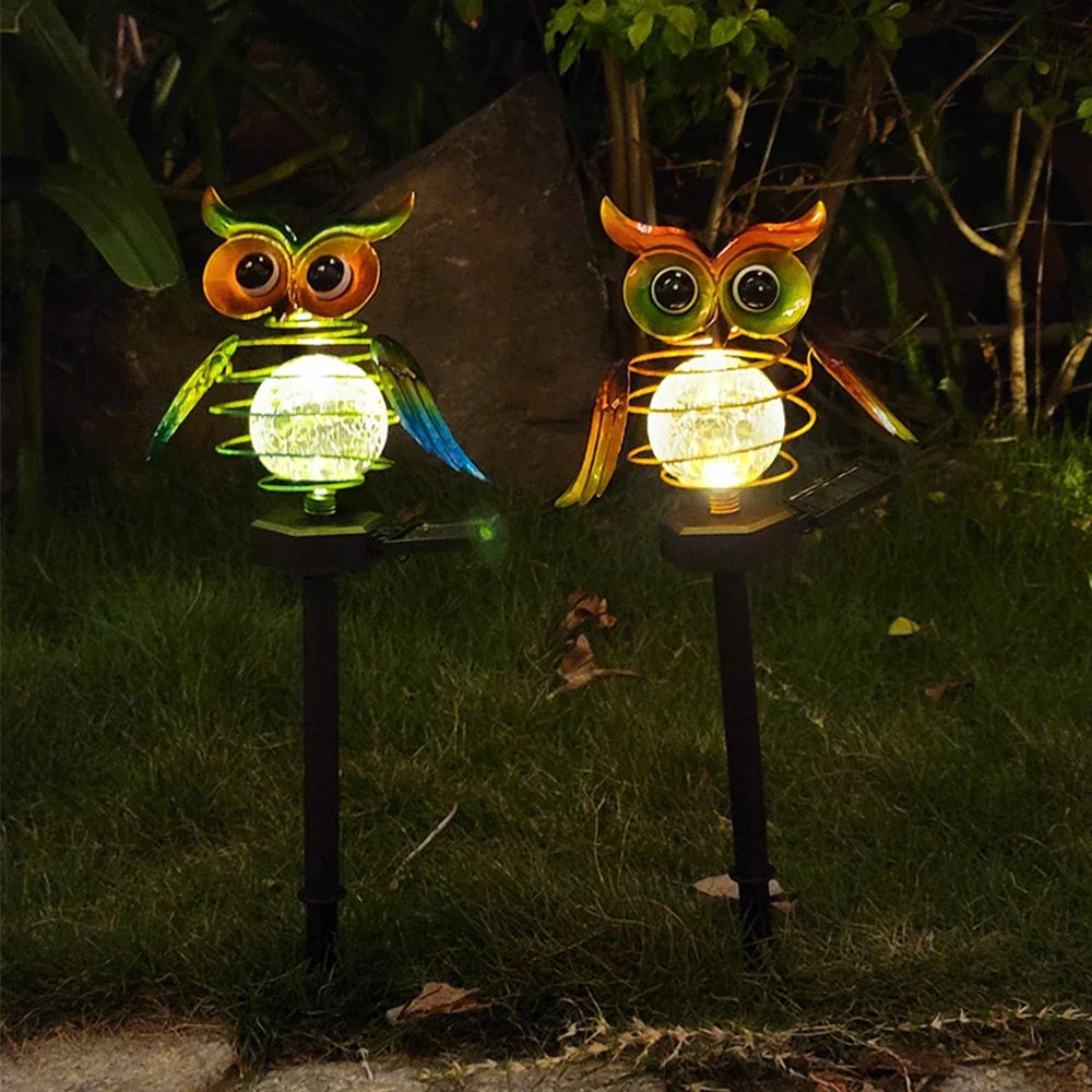 Lampe Solaire de Jardin Chouette avec Changement de Couleur - Eclairage Extérieur Décoratif à Led pour le Jardin et la Cour