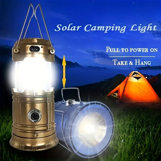 Lampe de Camping Solaire avec Recharge Usb - Lanterne Led Portable pour les Activités de Plein Air et les Urgences