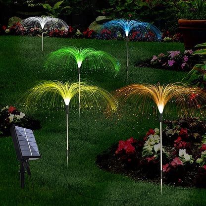 Lampe Solaire De Jardin Avec Changement De Couleur - Lampe À Gazon LED Pour Jardin Et Terrasse , Design Feu D' Artifice