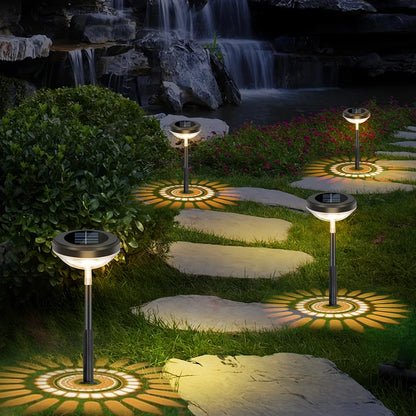 Lampe Solaire de Jardin avec Changement de Couleur - Eclairage de Jardin à Led pour L' Extérieur avec Motif de Fleurs