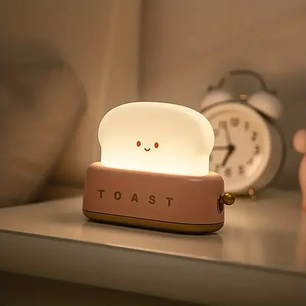 Lampe de Chevet Ombragée - Kawaii Toast Lampe Led pour un Éclairage Confortable