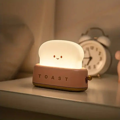 Lampe de Chevet Ombragée - Kawaii Toast Lampe Led pour un Éclairage Confortable