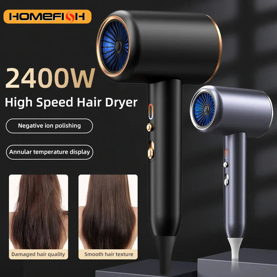 Sèche - Cheveux Haute Performance 2400w avec Fonction Air Froid et Air Chaud - Technologie Ionique