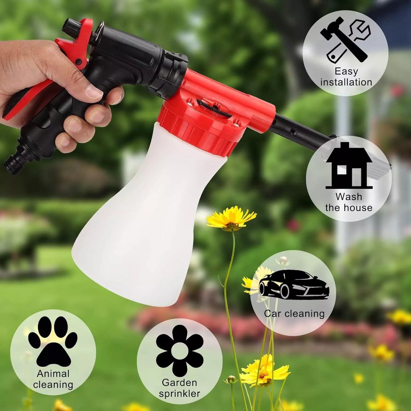 Pulvérisateur de Mousse avec Buse Haute Pression - Pistolet de Nettoyage Efficace pour le Jardin et la Maison
