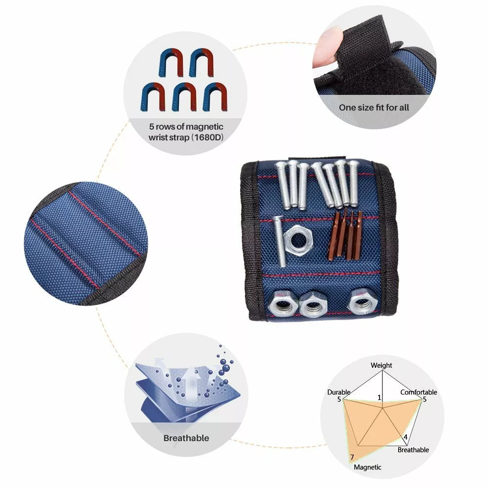 Bracelet Porte-Outils Magnétique Pour Vis Et Clous