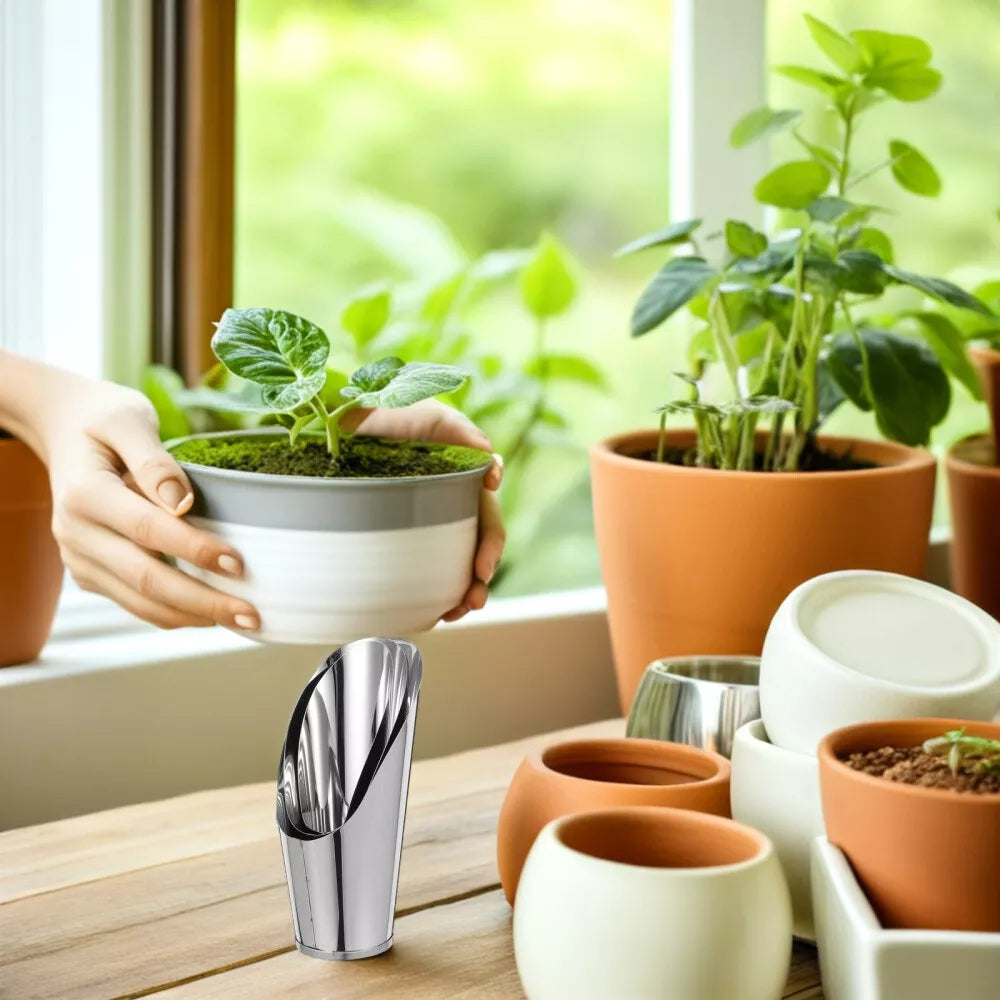 Pelle en Acier Inoxydable pour Terreau - Pelle à Plantes Robuste pour le Jardin et le Balcon