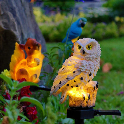 Lampe Solaire de Jardin Hibou - Lampe D' Extérieur à Led pour le Jardin , la Terrasse et le Balcon , Résistante aux Intempéries