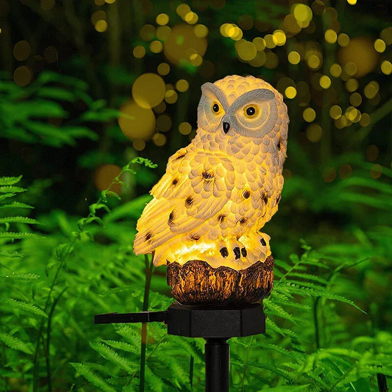 Lampe Solaire de Jardin Hibou - Lampe D' Extérieur à Led pour le Jardin , la Terrasse et le Balcon , Résistante aux Intempéries