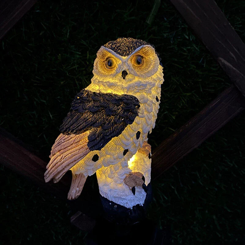 Lampe Solaire de Jardin Hibou - Lampe D' Extérieur à Led pour le Jardin , la Terrasse et le Balcon , Résistante aux Intempéries