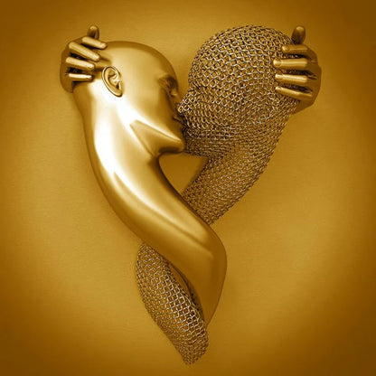 Canvas D' Amour avec Figurine Métallique Élégante au Design Moderne