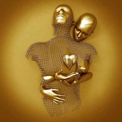 Canvas D' Amour avec Figurine Métallique Élégante au Design Moderne